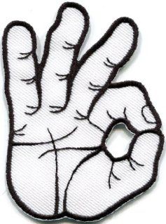 Ok Okay Hand Sign Signal Logo Retro Applique Iron on Patch New S 795 Handmade Design From Thailand 