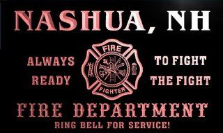 qy60891 r FIRE DEPT NASHUA, NH NEW HAMPSHIRE Firefighter Neon Sign   Business And Store Signs