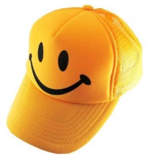 Toddler Youth Yellow Smiley Face Smile Mesh Trucker Hat Cap Clothing