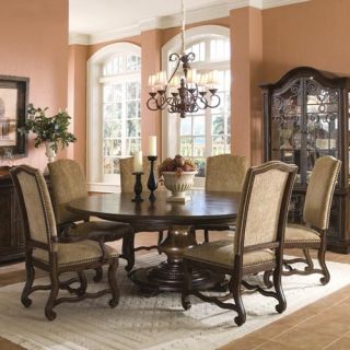 A.R.T. Furniture Coronado 7 piece Round Dining Set with Tapestry Chairs   Barcelona Walnut   Dining Table Sets