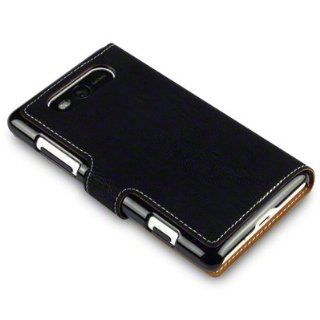 NOKIA LUMIA 820 LOW PROFILE COVERT BRANDED PU LEATHER WALLET CASE   BLACK Cell Phones & Accessories