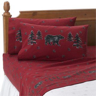Woolrich Bear Flannel Sheet Set   Full  Pillowcase And Sheet Sets  