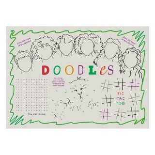Hoffmaster PP143 Dollar Wise Recycled Paper Kids Placemat, 2 Sided Print, 14" Length x 10" Width, Doodle (Case of 1000)