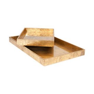 Luxe Gold Leaf Rectangle Tray   Bowls & Trays