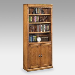 kathy ireland Home by Martin Huntington Oxford Wood Bookcase with Doors   Wheat   Bookcases