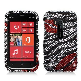 Nokia Lumia 822 [Verizon] Full Diamond Bling Hard Shell Case (Zebra Kiss) Cell Phones & Accessories