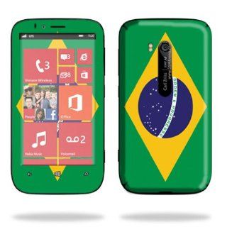 MightySkins Protective Skin Decal Cover for Nokia Lumia 822 Cell Phone T Mobile Sticker Skins Brazilian flag Cell Phones & Accessories