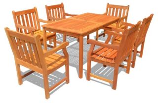 Balthazar Rectangular Table And Armchair Outdoor Dining Set   Seats 6   Patio Dining Sets