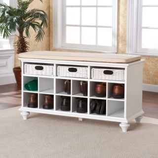 Southern Enterprises Chelmsford Entryway Bench   White   Indoor Benches