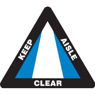 Accuform Signs PSR823 Slip Gard Adhesive Vinyl Triangle Shape Floor Sign, Legend "KEEP AISLE CLEAR", 17" Length, Blue/Black on White Industrial Floor Warning Signs