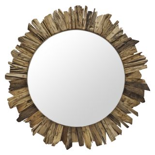 Sherwood Rustic Wood Sunburst Oversized Mirror   36 diam.   Wall Mirrors