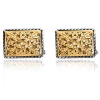 Phillip Gavriel Collection   18K Gold & Sterling Silver Rectangular Byzantine Cufflinks Jewelry