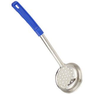 Carlisle 604393 Stainless Steel 18 8 Measure Misers Perforated Spoon with Blue Handle, 15" Length x 4 1/8" Width, 8oz Capacity (Case of 12)