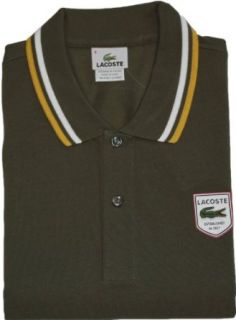 Lacoste Modern Fit Tipped Polo (Small(4), Reptile Green) at  Mens Clothing store