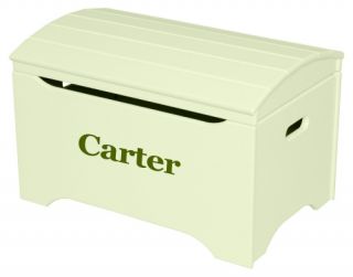 Little Colorado Solid Wood Toy Storage Chest with Personalization   Pastel Green Finish   Toy Storage