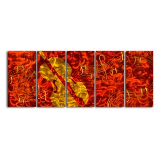 Musical Invitation 5 Piece Handmade Metal Wall Art  60W x 24H in.   Wall Sculptures and Panels