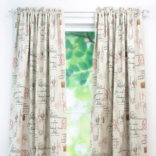 Chooty and Co Postale Charcoal Rod Pocket Curtain Panel   Curtains