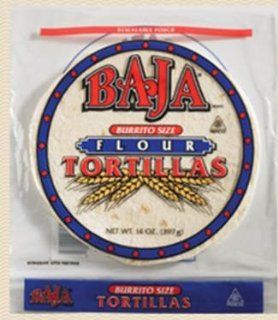 Baja Large Flour Tortillas, (Burrito Size) Buy TWELVE Packages and SAVE, Each Package are 14 Oz (Pack of 12)  Grocery & Gourmet Food