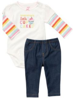 Carter's Girls "Mommy's Little Cupcake" Bodysuit and Jeggings 2 Piece Set Clothing