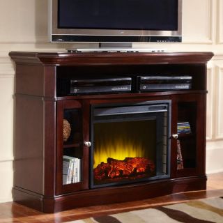 Pleasant Hearth Wheaton Media Cabinet with Electric Fireplace   TV Stands