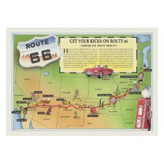 Hoffmaster PP066 Dollar Wise Recycled Paper Fashion Placemat, 14" Length x 10" Width, Route 66 (Case of 1000)