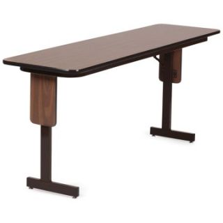 Correll Rectangle w/3/4 in. High Pressure Laminate Top Panel Leg Seminar Table   Brown   Office Tables