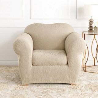 Sure Fit Stretch Jacquard Damask Chair Cover   Chair Slipcovers