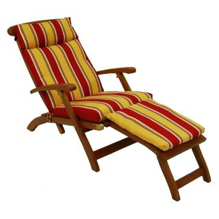 Blazing Needles 72 in. Outdoor UV Resistant Steamer Deck Lounger Cushion   Outdoor Cushions