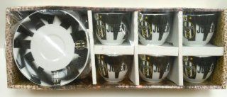 Juventus Soccer Team Espresso Cups and Saucers Set of 6 Kitchen & Dining