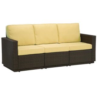Home Styles Riviera Harvest All Weather Wicker Three Seat Sofa   Outdoor Sofas & Loveseats