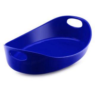 Rachael Ray Bubble & Brown Stoneware Oval 4.5 qt. Baker Pan   Blue   Baking Dishes