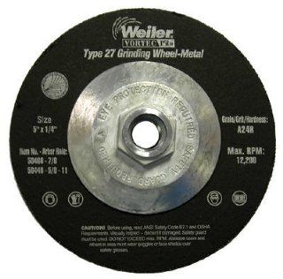 Weiler   Vortec Pro Type 27 Grinding Wheels 5" X 1/4" A24R 5/8" 11Ah 804 56449   5" x 1/4" a24r 5/8" 11ah