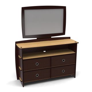 Legare Reversible Dresser with Mirror   Espresso/Natural   Kids Dressers and Chests
