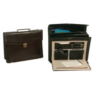 Bond Street Ltd Renaissance Leather Briefcase with Organizer and Combination Lock   Briefcases & Attaches
