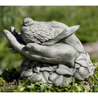 Campania International Bird in Hand Cast Stone Garden Statue   Garden Statues