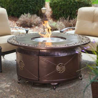 Red Ember Richland 48 in. Round Propane Fire Pit Table with Decorative Scroll   Fire Pits