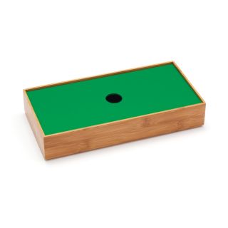 Lipper Bamboo 6 x 12 in. Organizer Box with Green Cover   Office Desk Accessories