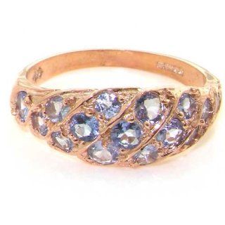 14K Rose Gold Ladies 15 Stone Tanzanite Band Ring   Finger Sizes 5 to 12 Available   Ideal for Special Birthday, Anniversary, Valentines Day or Mothers Day Gift Jewelry