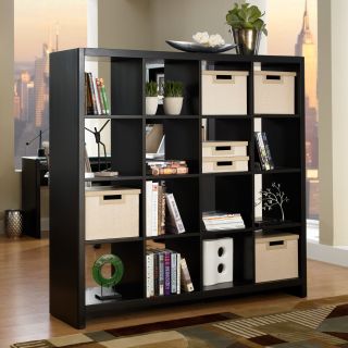 kathy ireland Office by Bush Furniture New York Skyline 16 Cube Bookcase/Room Divider   Mocha   Bookcases