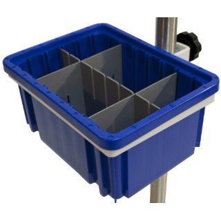 CENTiCARE C 830 B D Dividable Bin with Universal Bracket, 1 Long and 2 Short Dividers, Blue and White, Small Science Lab Consumables