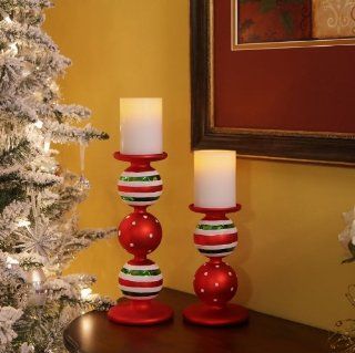 Ornament Flameless Pillar Candle Holders   Christmas Ornaments