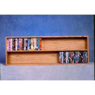 The Wood Shed Solid Oak 2 Tier Wall / Shelf Mount DVD / VHS Media Cabinet   Media Storage