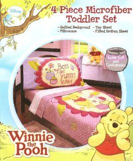 Disney Winnie the Pooh 4 piece Toddler Bed Bedding Set Kids Room Nursery  Baby