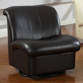 Emerald Home Emery Glider Accent Chair   Brown   Leather Club Chairs