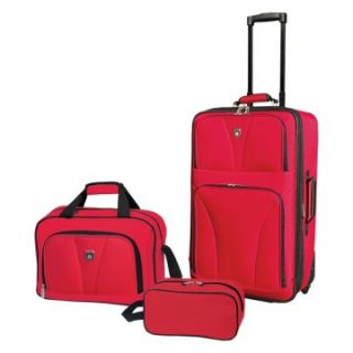 Travelers Club 3 Piece Traveler's Carry On   Red   Luggage Sets
