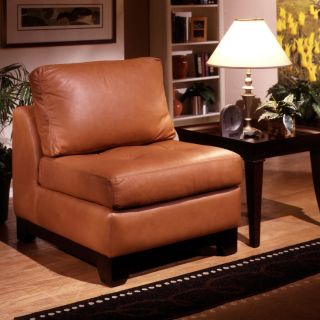 kathy ireland Home by Omnia Furniture Espasio Leather Armless Chair   Leather Club Chairs