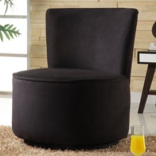 Jordan Round Fabric Swivel Chair   Black   Accent Chairs