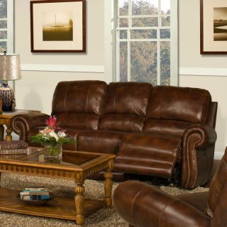 Parker House Thor Leather Power Dual Reclining Sofa in Tobacco   Sofas