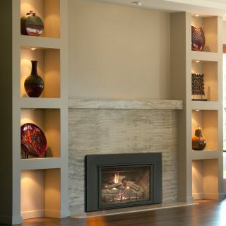 Real Fyre Direct Vent Fireplace Insert with Traditional Fire Screen   Gas Inserts