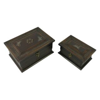 Keystone Classic Brown Butterfly Jewelry Box   Set of 2   Womens Jewelry Boxes
